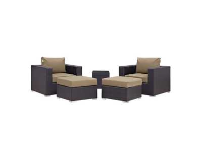 Image for Convene Espresso Mocha 5 Piece Outdoor Patio Sectional Set