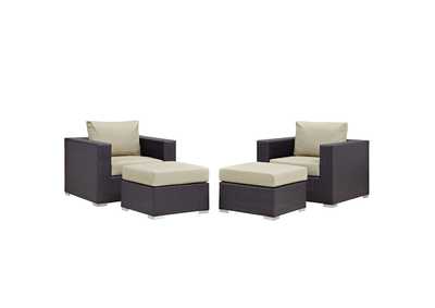 Image for Convene Espresso Beige 4 Piece Outdoor Patio Sectional Set