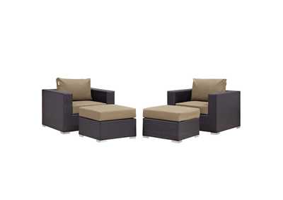 Image for Convene Espresso Mocha 4 Piece Outdoor Patio Sectional Set