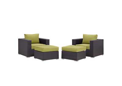 Image for Convene Espresso Peridot 4 Piece Outdoor Patio Sectional Set