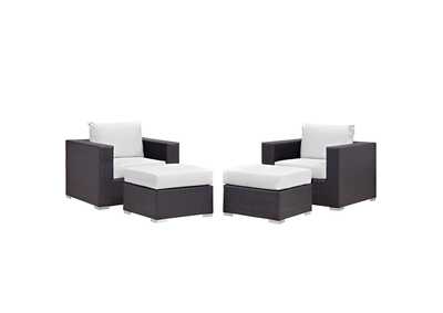 Image for Convene Espresso White 4 Piece Outdoor Patio Sectional Set