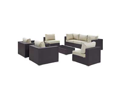 Image for Convene Espresso Beige 8 Piece Outdoor Patio Sectional Set