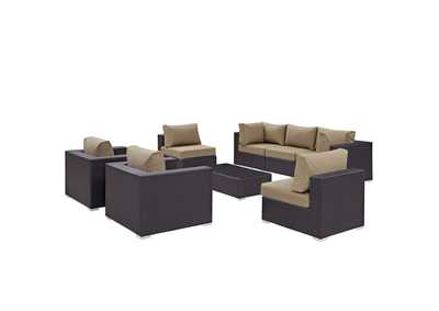 Image for Convene Espresso Mocha 8 Piece Outdoor Patio Sectional Set