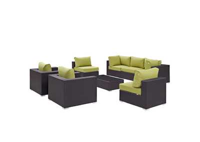 Image for Convene Espresso 8 Piece Outdoor Patio Sectional Set