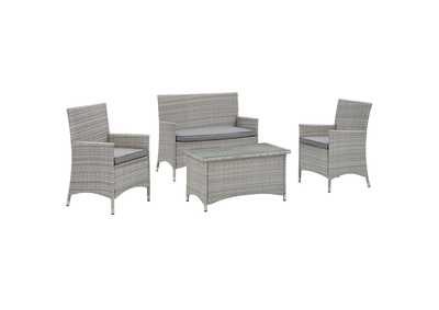 Image for Bridge Light Gray Gray 4 Piece Outdoor Patio Patio Conversation Set