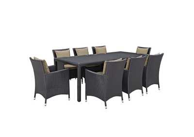 Espresso Mocha Convene 9 Piece Outdoor Patio Dining Set