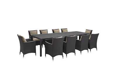 Espresso Mocha Convene 11 Piece Outdoor Patio Dining Set