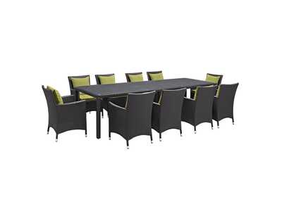 Espresso Peridot Convene 11 Piece Outdoor Patio Dining Set