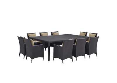 Espresso Mocha Convene 11 Piece Outdoor Patio Dining Set