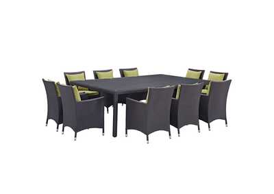 Espresso Peridot Convene 11 Piece Outdoor Patio Dining Set