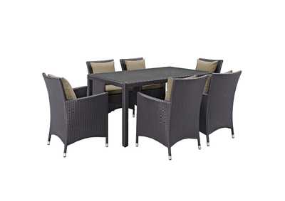 Espresso Mocha Convene 7 Piece Outdoor Patio Dining Set