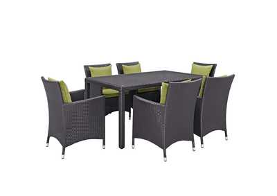 Espresso Peridot Convene 7 Piece Outdoor Patio Dining Set