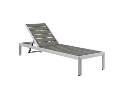 Image for Shore Silver Gray Outdoor Patio Aluminum Chaise