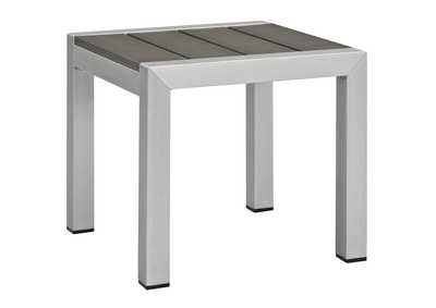 Image for Silver Gray Shore Outdoor Patio Aluminum Side Table