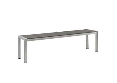 Image for Silver Gray Shore Outdoor Patio Aluminum Bench