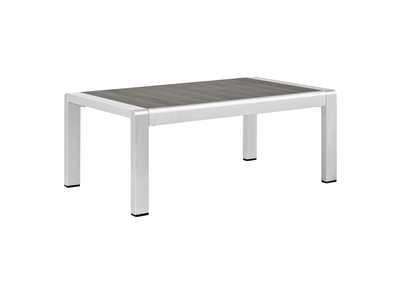 Image for Silver Gray Shore Outdoor Patio Aluminum Coffee Table