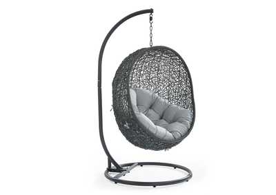 Image for Gray Hide Outdoor Patio Swing Chair With Stand