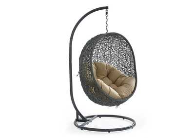 Image for Gray Mocha Hide Outdoor Patio Swing Chair With Stand