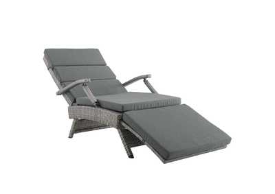 Light Gray Charcoal Envisage Chaise Outdoor Patio Wicker Rattan Lounge Chair