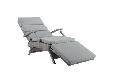 Image for Light Gray Gray Envisage Chaise Outdoor Patio Wicker Rattan Lounge Chair