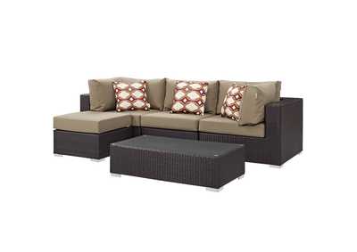 Image for Espresso Mocha Convene 5 Piece Outdoor Patio Sectional Set