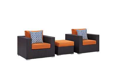 Image for Espresso Orange Convene 3 Piece Outdoor Patio Sofa Set