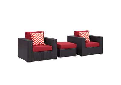 Image for Espresso Red Convene 3 Piece Outdoor Patio Sofa Set