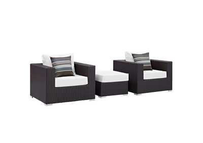 Image for Espresso White Convene 3 Piece Outdoor Patio Sofa Set