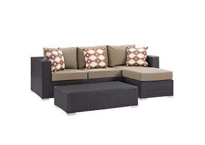 Image for Espresso Mocha Convene 3 Piece Outdoor Patio Sofa Set