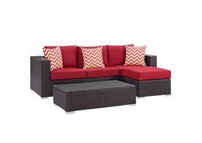 Image for Espresso Red Convene 3 Piece Outdoor Patio Sofa Set