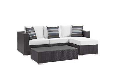 Image for Espresso White Convene 3 Piece Outdoor Patio Sofa Set