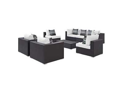 Image for Espresso White Convene 8 Piece Outdoor Patio Sectional Set