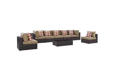 Image for Espresso Mocha Convene 8 Piece Outdoor Patio Sectional Set