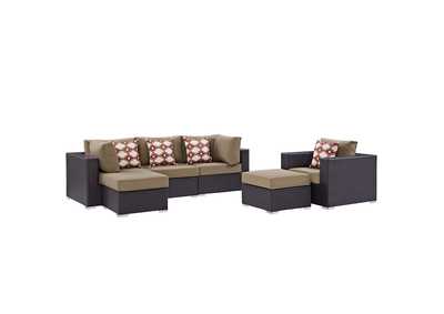 Image for Espresso Mocha Convene 6 Piece Outdoor Patio Sectional Set