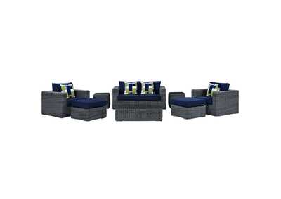 Image for Canvas Navy Summon 8 Piece Outdoor Patio Sunbrella
