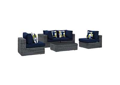 Image for Canvas Navy Summon 5 Piece Outdoor Patio Sunbrella