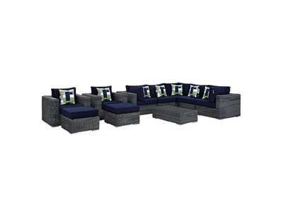 Image for Canvas Navy Summon 10 Piece Outdoor Patio Sunbrella