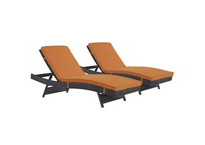Image for Espresso Orange Convene Chaise Outdoor Patio [Set of 2]