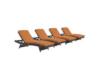 Image for Espresso Orange Convene Chaise Outdoor Patio [Set of 4]