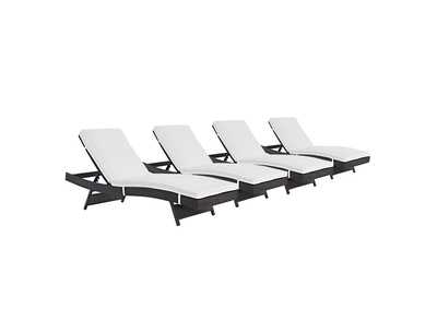 Image for Espresso White Convene Chaise Outdoor Patio [Set of 4]