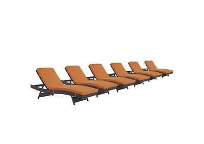 Image for Espresso Orange Convene Chaise Outdoor Patio [Set of 6]