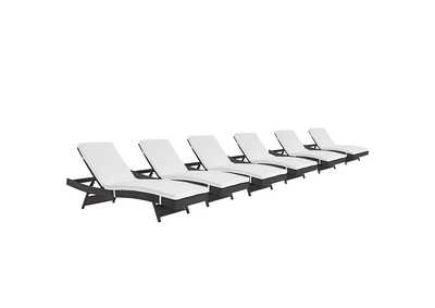 Image for Espresso White Convene Chaise Outdoor Patio [Set of 6]