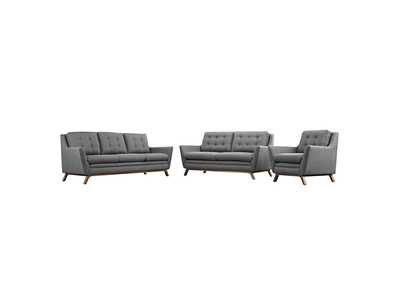 Image for Gray Beguile Living Room Set Upholstered Fabric [Set of 3]