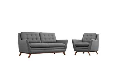 Image for Gray Beguile Living Room Set Upholstered Fabric [Set of 2]