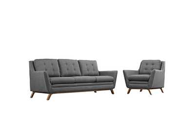 Image for Gray Beguile Living Room Set Upholstered Fabric [Set of 2]