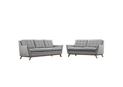 Image for Expectation Gray Beguile Living Room Set Upholstered Fabric [Set of 2]
