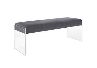 Image for Gray Roam Performance Velvet Bench