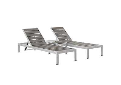 Image for Silver Gray Shore 3 Piece Outdoor Patio Aluminum Set