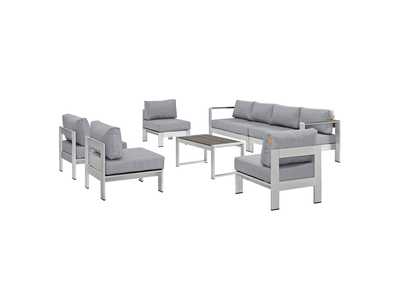 Image for Silver Gray Shore 7 Piece Outdoor Patio Sectional Sofa Set