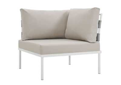 Image for White Beige Harmony Outdoor Patio Aluminum Corner Sofa